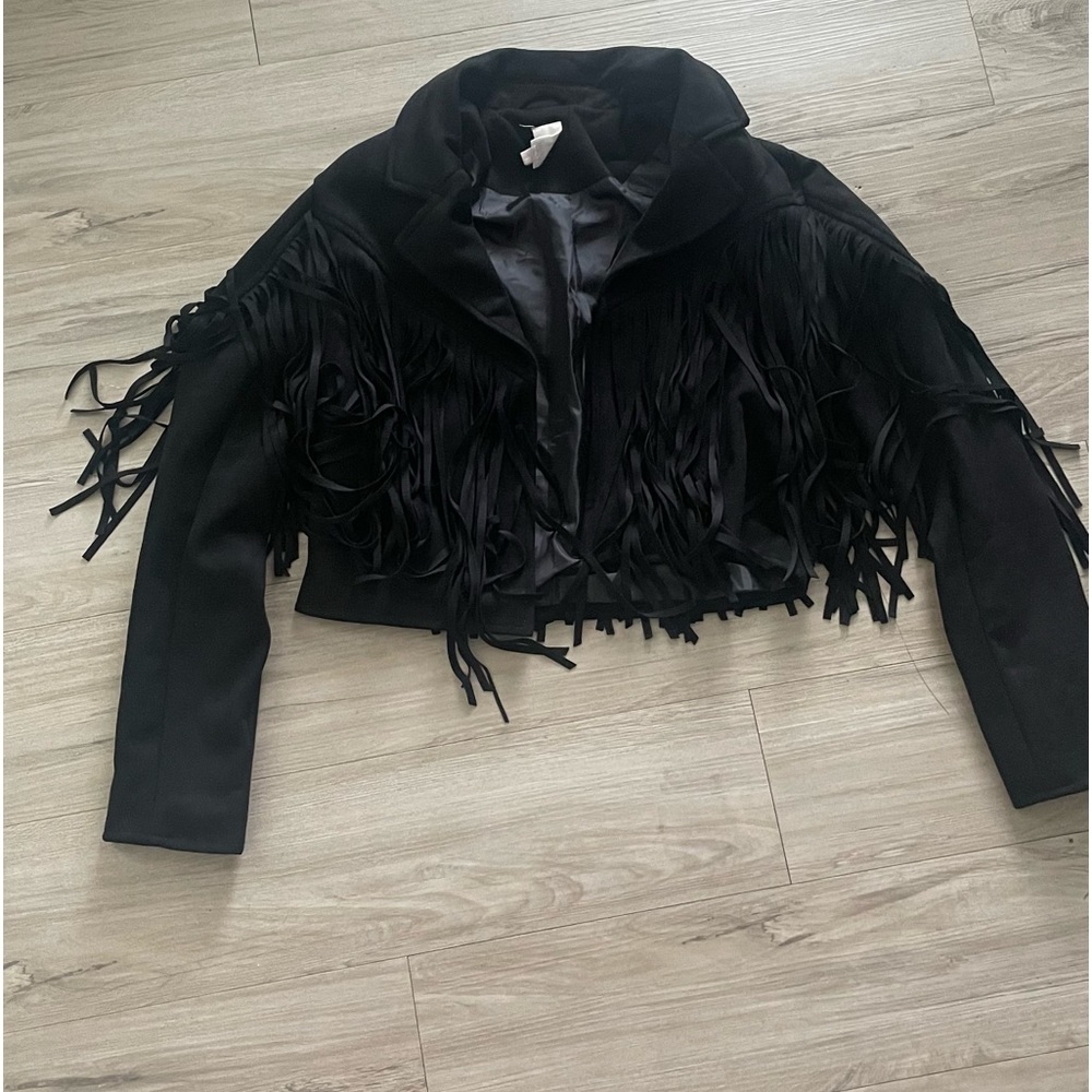 Flawless fringe black jacket